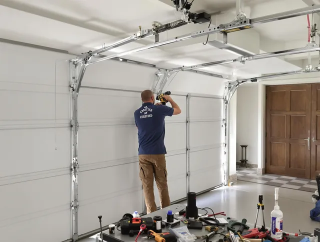 Winchester Garage Door Repair certified technician performing precision garage door repair in Winchester