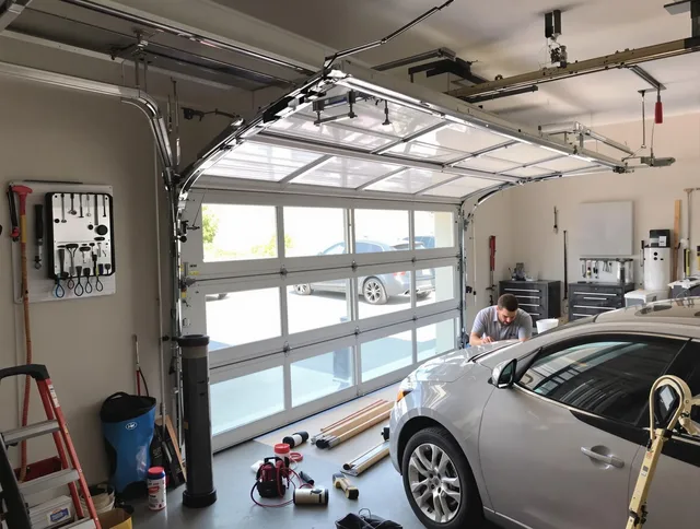 Garage door noise reduction service by Winchester Garage Door Repair in Winchester