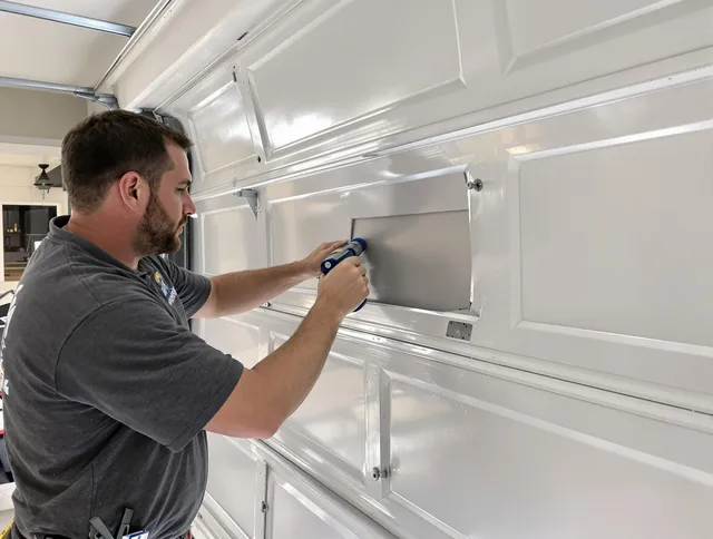 Garage door panel repair by Winchester Garage Door Repair in Winchester